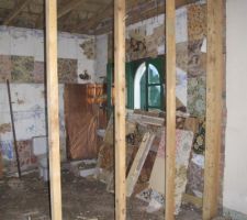 Suppression de la cloison intérieure de la petite maison/hangar/cabanon : structure en bois