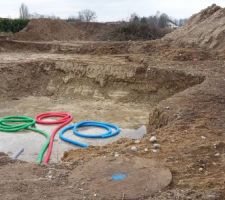 Terrassement avec r&eacute;seaux visibles