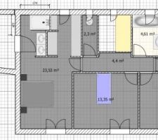 Plan du 1er étage (refait à peu près avec le logiciel gratuit Sweet Home 3D)