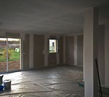 Sous couche plafond pièce de vie terminé