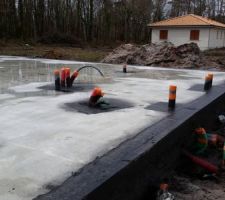 La dalle sèche... + traitement préventif anti termites.