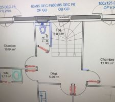Nouvelle proposition de répartition de l'étage fait par le Patron de Maisons Vertes