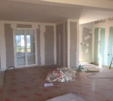 Salon et entrée avec placard