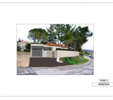 Insertion du projet sur le terrain, merci l'archi ! On a un petit rendu de ce que ça pourra donner quand ce sera fini...