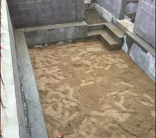 Préparation sol de la cave pour pose pavés