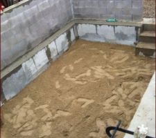 Préparation sol de la cave pour pose pavés