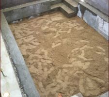 Préparation sol de la cave pour pose pavés