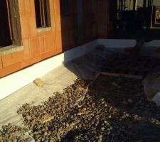 Mise en place du drainage.