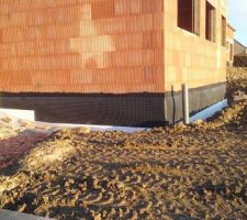 Mise en place du drainage.