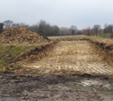 Ouverture de la bute pour étude de sol et accès chantier