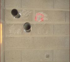 Arrivée des évacuations de la fosse septique dans le sous-sol ainsi que la ventilation de la fosse