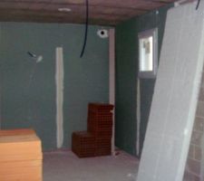 Doublage des cloisons (salle de bain RDC) avec hydrofuge