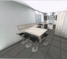 Plan 3D de notre future cuisine