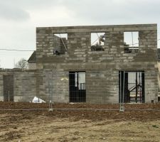 Élévation des murs du 1er étage façade arrière