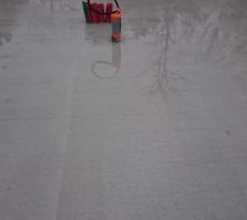 Les fissures sont en lignes parall&egrave;les, tous les 30 cm, et traversent la surface d'un bord &agrave; l'autre (+/- 8 m&egrave;tres), le plus souvent dans le sens des poutrelles.