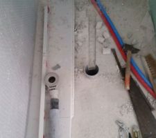 Cr&eacute;ation de la douche Italienne, d&eacute;nivel&eacute;e + &eacute;vac