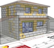 Démarche BIM : modélisation numérique du chantier et calepinage coffrage isolant  (sketchup)