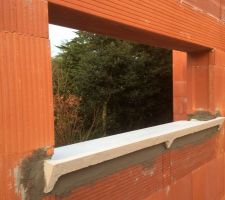 Un des appuis de fenêtre. Ici, une des fenêtres du garage