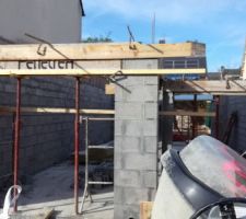 Mise en place des coffres de volet roulant et des linteaux