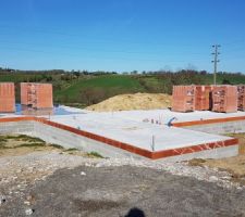 Enfin....les briques sont arriv&eacute;es apr&egrave;s un nombre incalculable de coup de t&eacute;l&eacute;phone au cdt.
Je reste profond&eacute;ment d&eacute;&ccedil;u du choix du constructeur...le cdt est surbook&eacute;, le chantier prend un retard fou et nous, nous sommes les "otages"