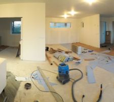 Parquet Salon / S&agrave;M / Bureau en cours de pose