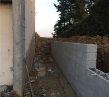 Mur de soutènement de l'escalier extérieur