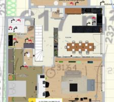 Plan du RDC de la maison
dimension 10*10 intérieur