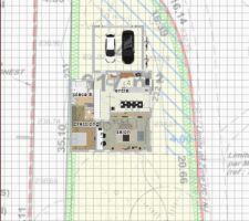 Plan du RDC de la maison
dimension 10*10 intérieur