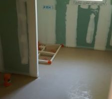 S&eacute;chage de la dalle - salle de bain