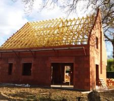 Il s'agit de la réalisation de la charpente de la maison