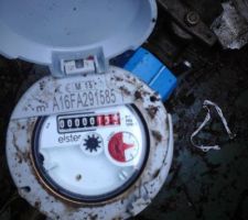 Compteur d'eau avant démarrage du maçon