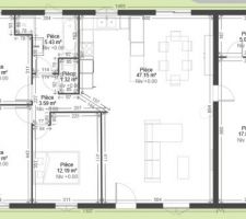 Le plan 95m 2+ 23m2 de garage