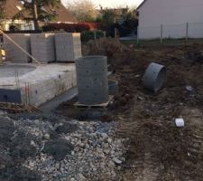 D&eacute;but des fondations de la partie gauche