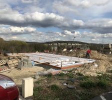 Pose des planelles + entrevous hourdis