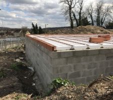 Pose des planelles + entrevous hourdis