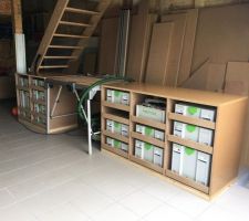 Aménagement du garage avec meubles faient maison