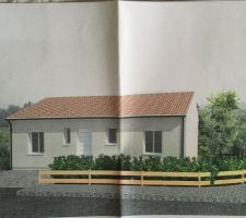 Voilà photos du plan du permis de construire,devant De la maison avec paddock qui sont à la charge du lotisseur.