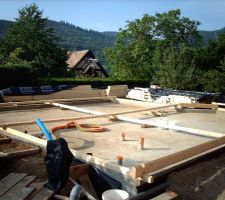 Début du chantier en autoconstruction
Lundi 29.06.2009
Photos vers 9h