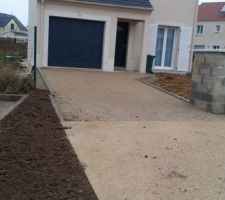 Terrassement terminé et préparation pour le goudron, dernière étape avant.....