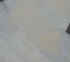 Découverte de plusieurs fissures superficielles sur la dalle. À surveiller...
