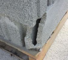 Blocs cassés abimés...pas grave...ça ne se verra pas :-(