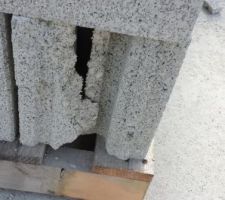 Blocs cassés abimés...pas grave...ça ne se verra pas :-(