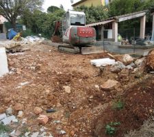 Terrain après remblaiement Ecrasement du muret