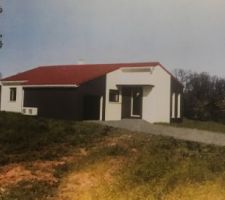 Voila la maison implanté sur notre terrain ! 
( les couleurs de façades ne seront pas celle ci mais beaucoup plus clair )