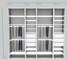 Dressing côté 35 cm de profondeur.