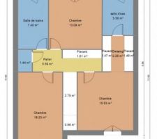 Plan étage avec garage intégré