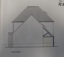 Plan de la maison, pignon du garage