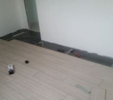 Chantier parquet chambre d'amis