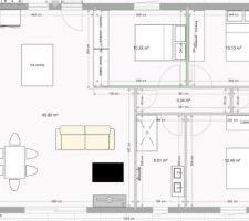 Le plan intérieur un peu plus en détail avec des côtes.