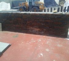 Plaquette de parement envisagée pour un mur sur la terrasse ouest